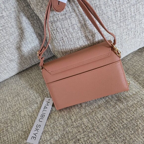 Malibu Skye Olivia Crossbody Wallet Bag Elegant Brown Leather Purse Bag - NEW - Picture 4 of 9
